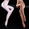 Open Crotch Tights for Hot Pole Dance Clubwear and Oil Shiny Opaque Fitness Leggings-Curves in Style: Plus Size Glossy Satin Pantyhose