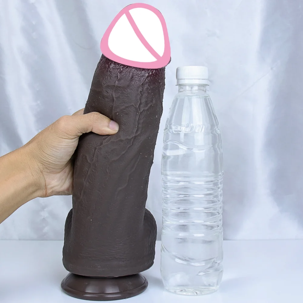 Realistic Dark Coffee Dildo with Suction Cup for Anal Play