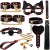 BDSM Genuine Leather Bondage Set